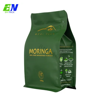 100% food grade flat bottom pouch with zipper custom printed morinaga powder tea bags pack coffee with valve