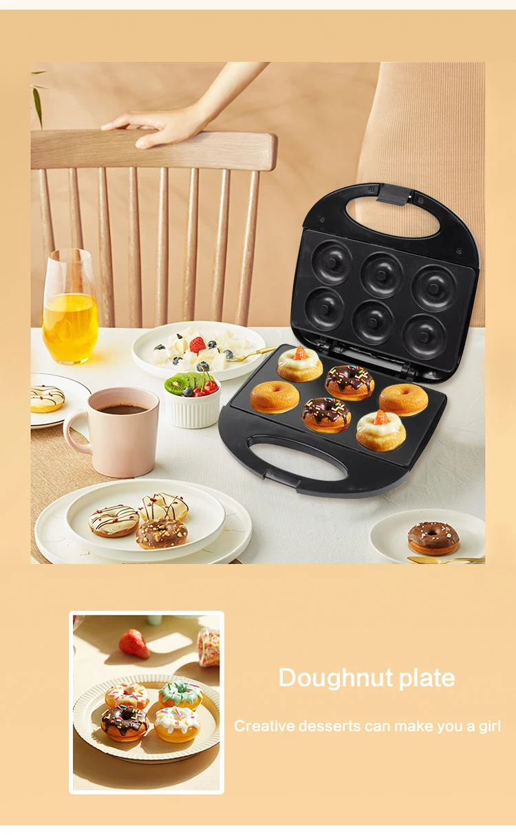 6 In 1 Sandwich Maker Breakfast Custom Plates For Home 800w Panini