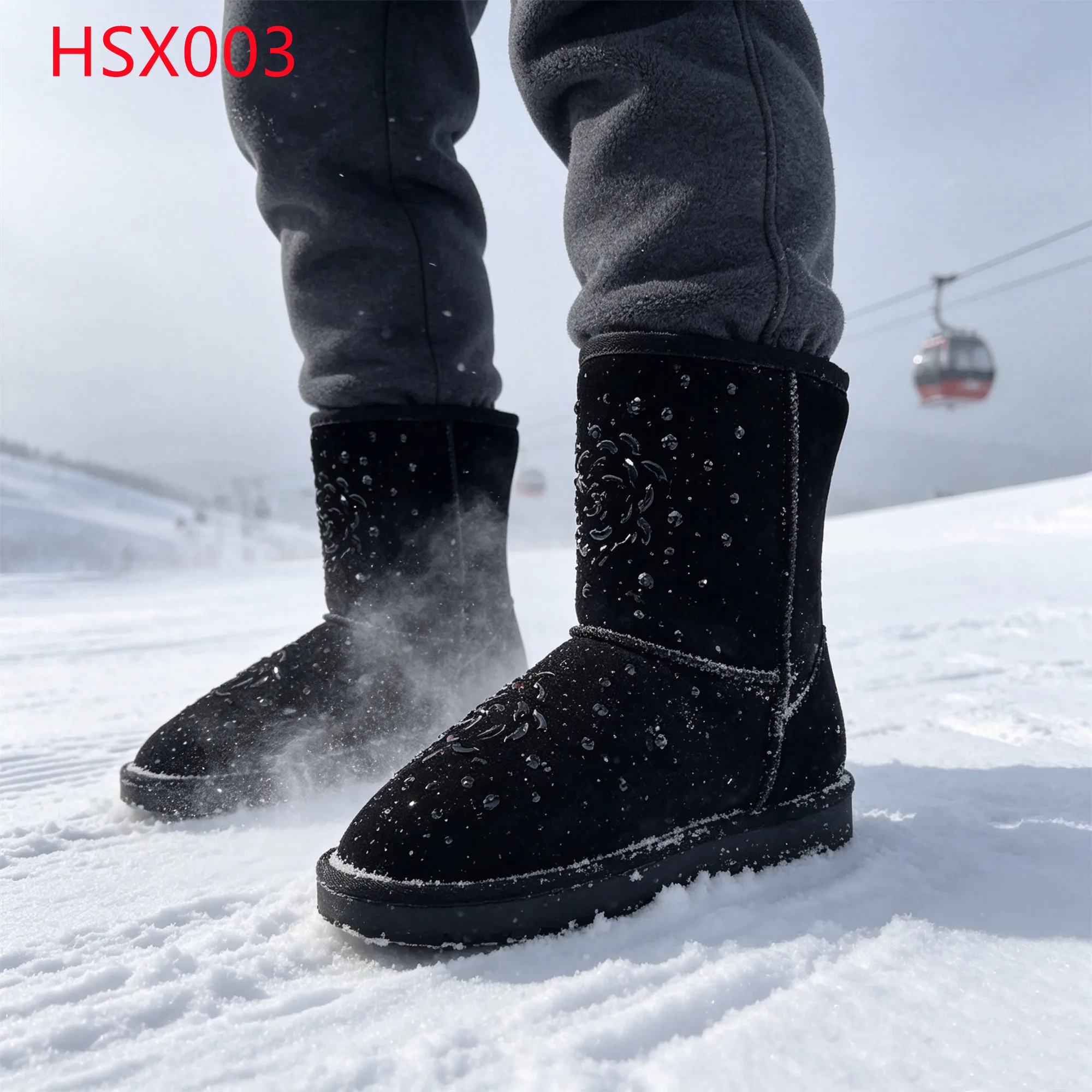 LXG,winter Worst Day Anti-cold Drafts Hua Singh Lady Snow Boots Blizzard Weather Floral Rhinestone Pattern Warm Boots HSX003