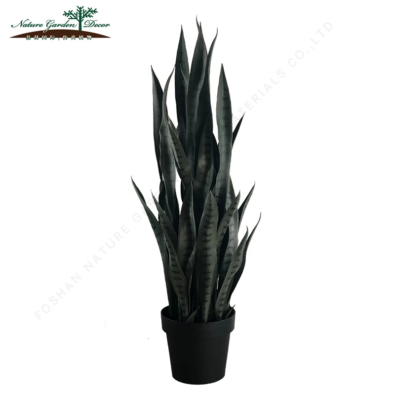 Подгонянное поддельные змеиное дерево с горшок тропический завод Sansevieria Искусственный