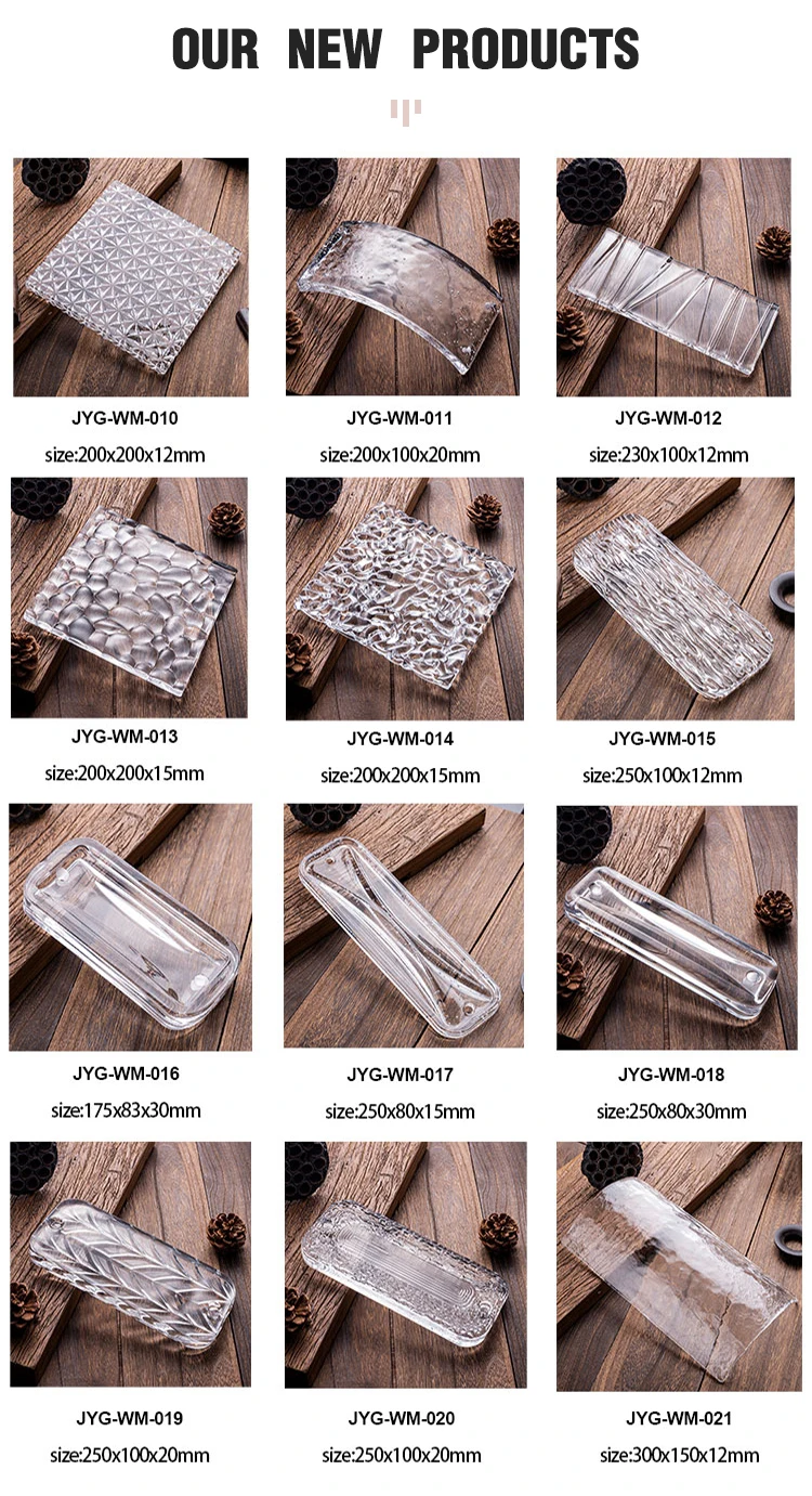 6x8x4 7.5x7.5 Crystal Glass Block For Roof Hot Fused Interior Wall Glass TilesHome Decor