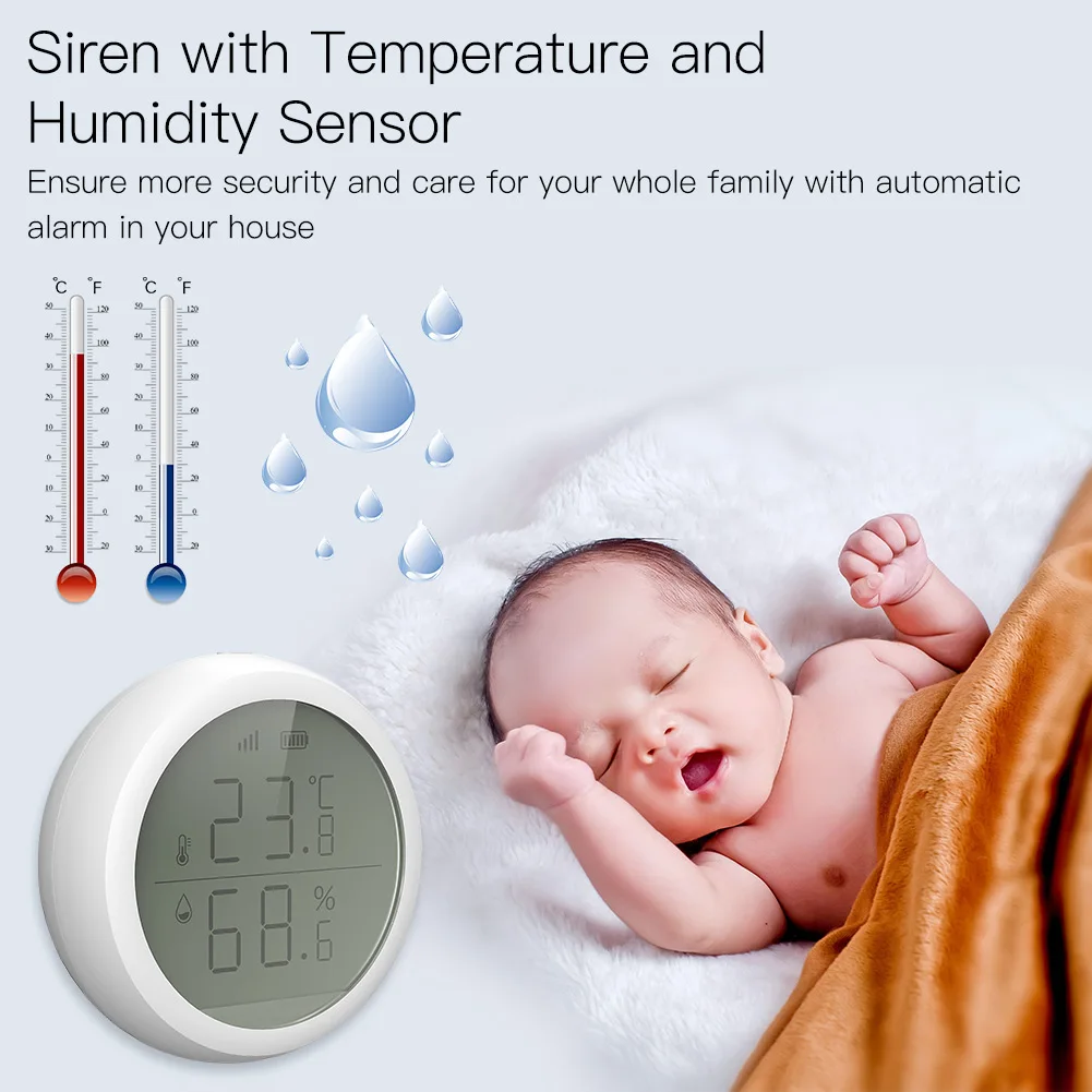 Tuya Smart ZigBee Temperature And Humidity Sensor With LCD  Display Battery Powered ZigBee Smart Home Security