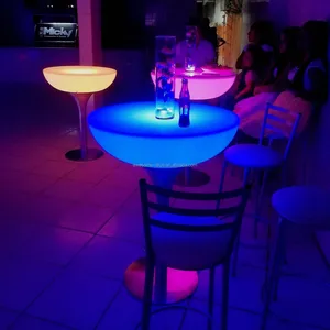 Outdoor Party Led Glowing Table Bar Table with Rechargeable Batter