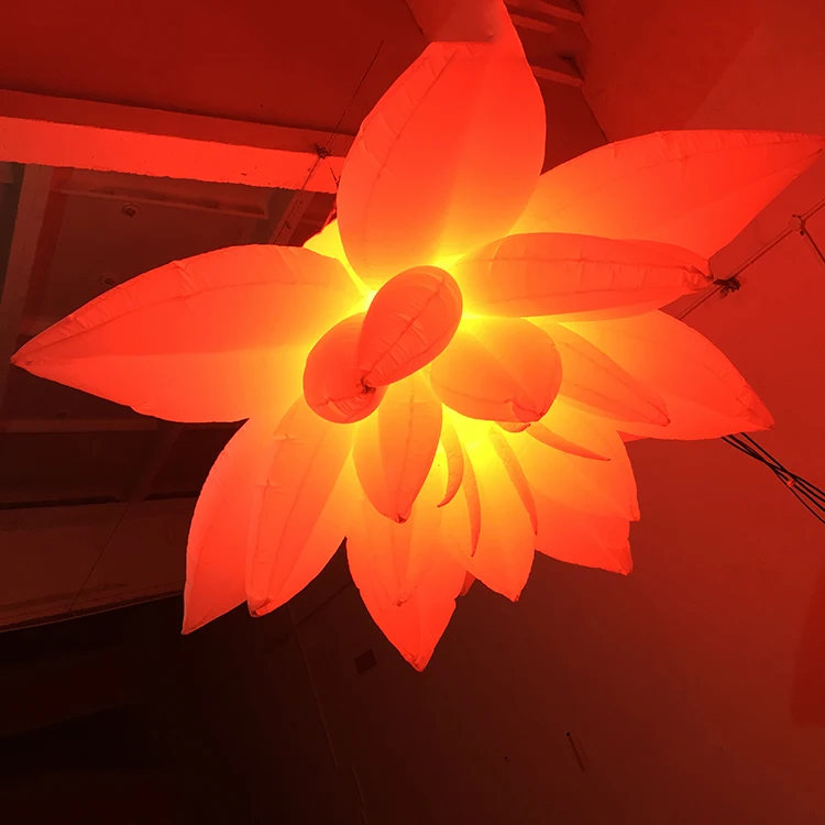 Advertising Customized Inflatable Flower Display Giant Inflatable LED Lighting Flower with Different Colors and logo