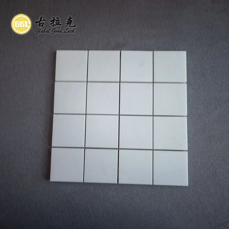 Nature Thassos White Marble Mosaic Tile Square Design Pure White Marble