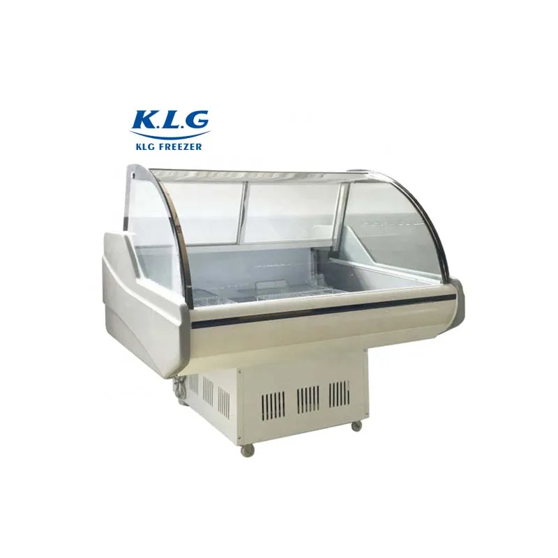 Fresh Meat Open Display Fridge Commercial Meat Freezer Vertical Door Refrigerator Showcase