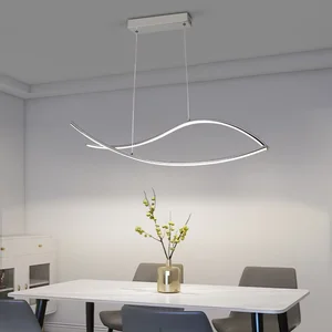 Creative Dolphin-Modeled LED Pendant Lamp Remote Control Aluminum Chandelier for Living Room Dining Room Office Front Desk