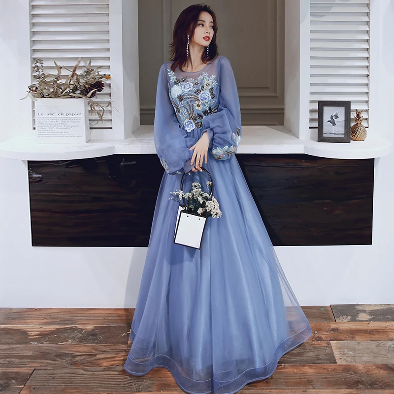 simple light blue prom dress Simple Blue Satin A-line V-neck Long Prom Dresses, Party Dresses, MP785