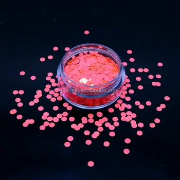Wholesale Chunky Round Shape Glitter Sequins Red Neon Round Dot Shape Nail Glitter for Decoration