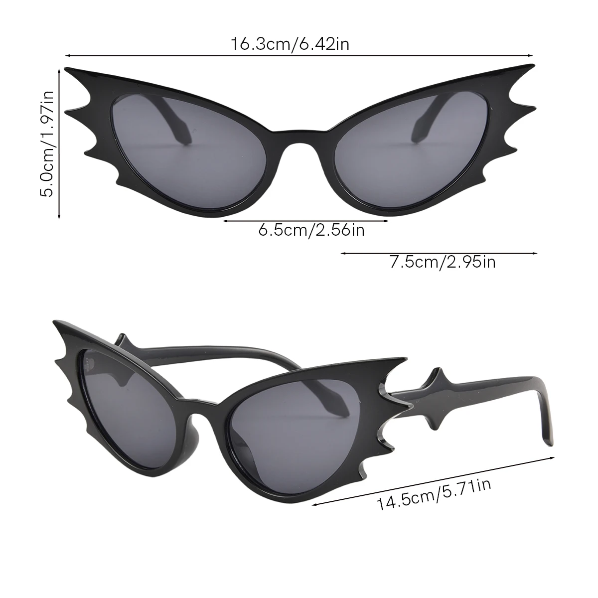 Wholesale Gothic Bat Shaped Sunglasses for Halloween