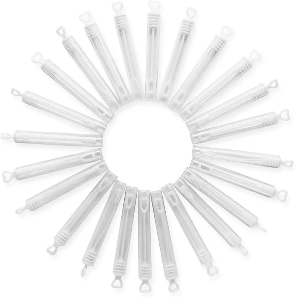 GIFTEXPRESS 48 Pcs Heart Bubble Wands - Pastel Color Prefilled Bubble Toys For Wedding Favors & Parties