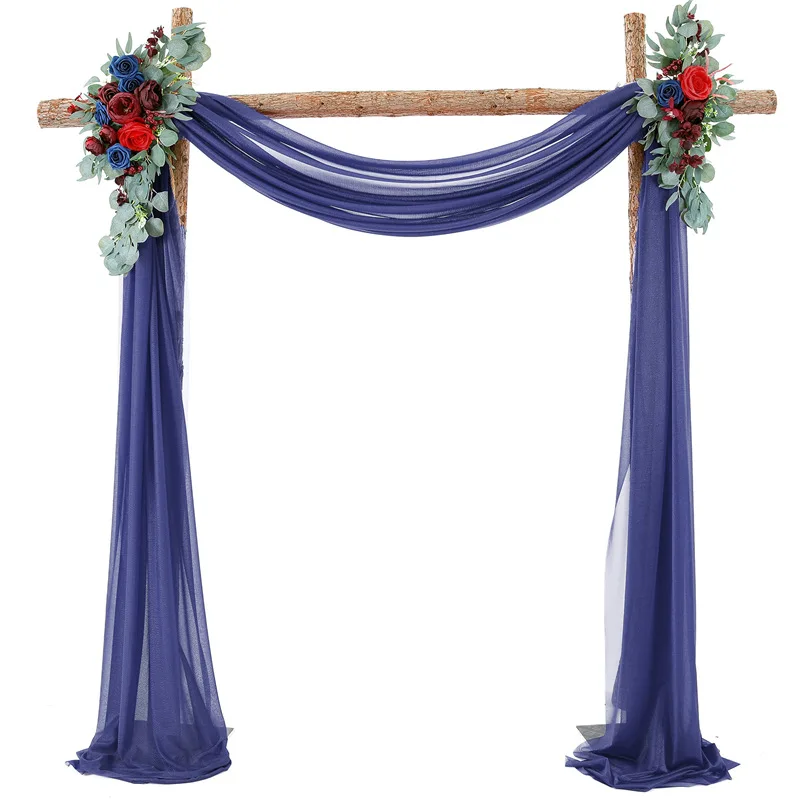 Tessuto Drappeggiato Matrimonio Viola - 3 Pannelli Chiffon Per Archi Nuziali 6,1 M - Foto 6