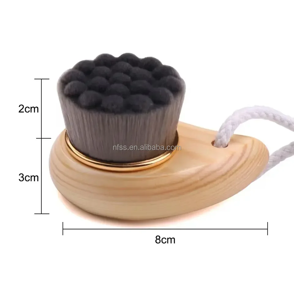  Ft Bamboo Wooden Manual Facial Makeup Soap Cleaner Wash Scrub Massage Cleansing Brushes Cleanser Face Cleaning Brush With Case