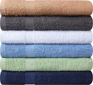 Wholesale 5 Star Hotel Towels White Custom logo Bathroom Linen 100% Cotton Face Hand Bath Hotel Towel Set