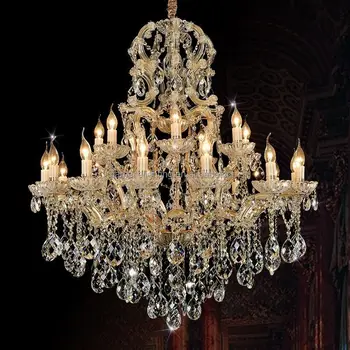 Classic Candle Hanging Modern Lamp Luxury Pendant Light Living Room Wedding Drops Bedroom Gold Crystal Chandelier Light