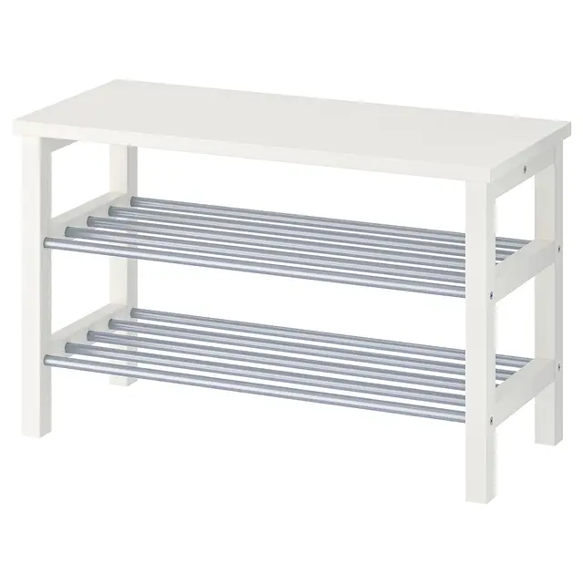 Hot sales Wholesale TJUSIG bench with shoe storage rack modern white, 81x34x50 cm