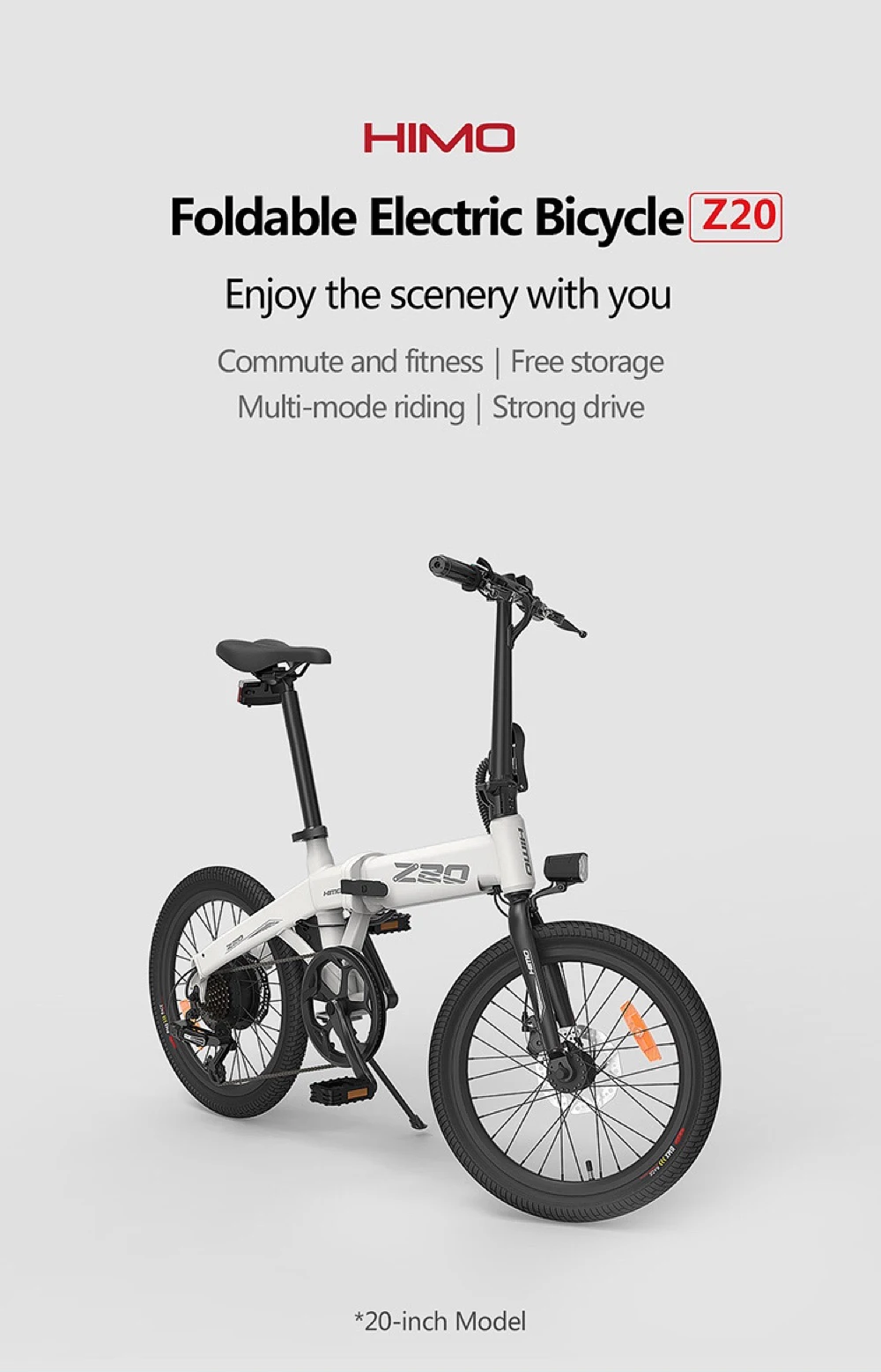 Bicicleta eléctrica plegable HIMO Z20 con neumáticos gruesos: comodidad motorizada en un paquete compacto