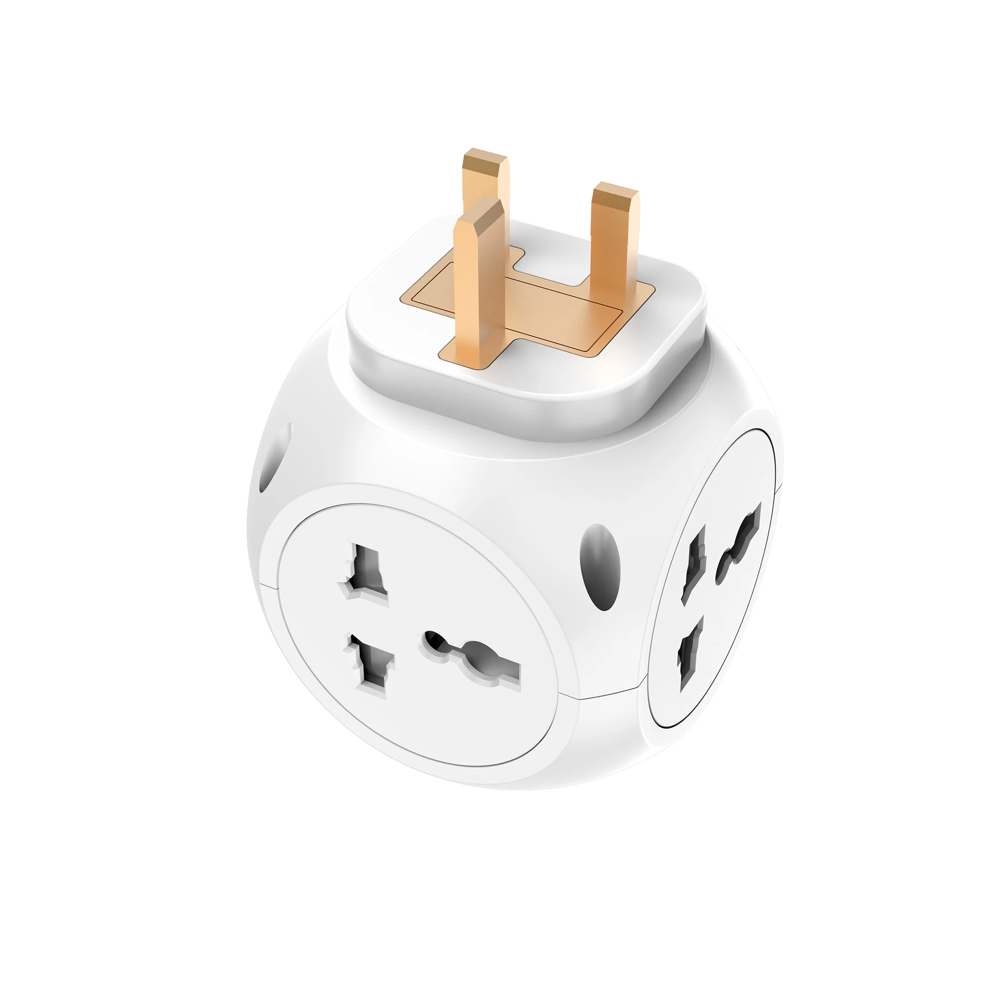 Multi Plug Extension Sockets with 3 USB UK Plug Cube Socket 4 Way Surge Protection Power Extension Adapter