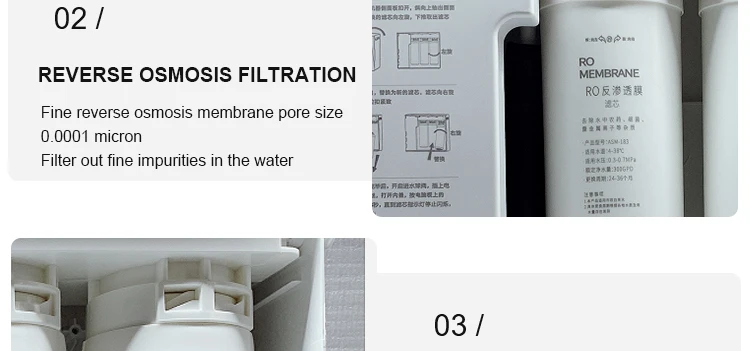 RO600 gallons large-flux household reverse osmosis water purifier undersink pre-filteration details