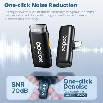 GODOX WES1 WES2 2.4GHz Wireless Microphone System Transmitter Receiver Live Broadcast Reduction Noise Mic for Camera Smartphone detail image