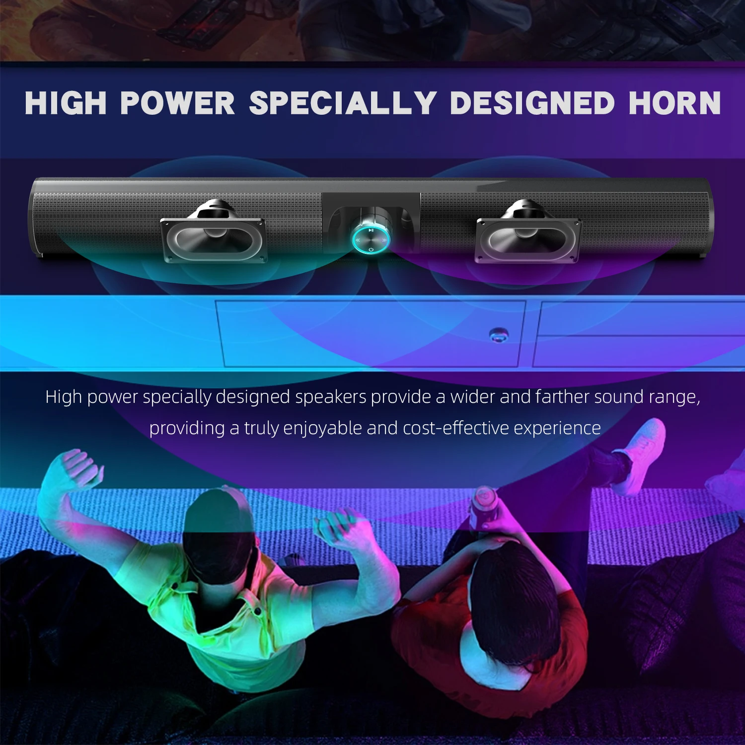 BS-55ポータブルワイヤレスBluetoothスピーカー,TVサウンドバー