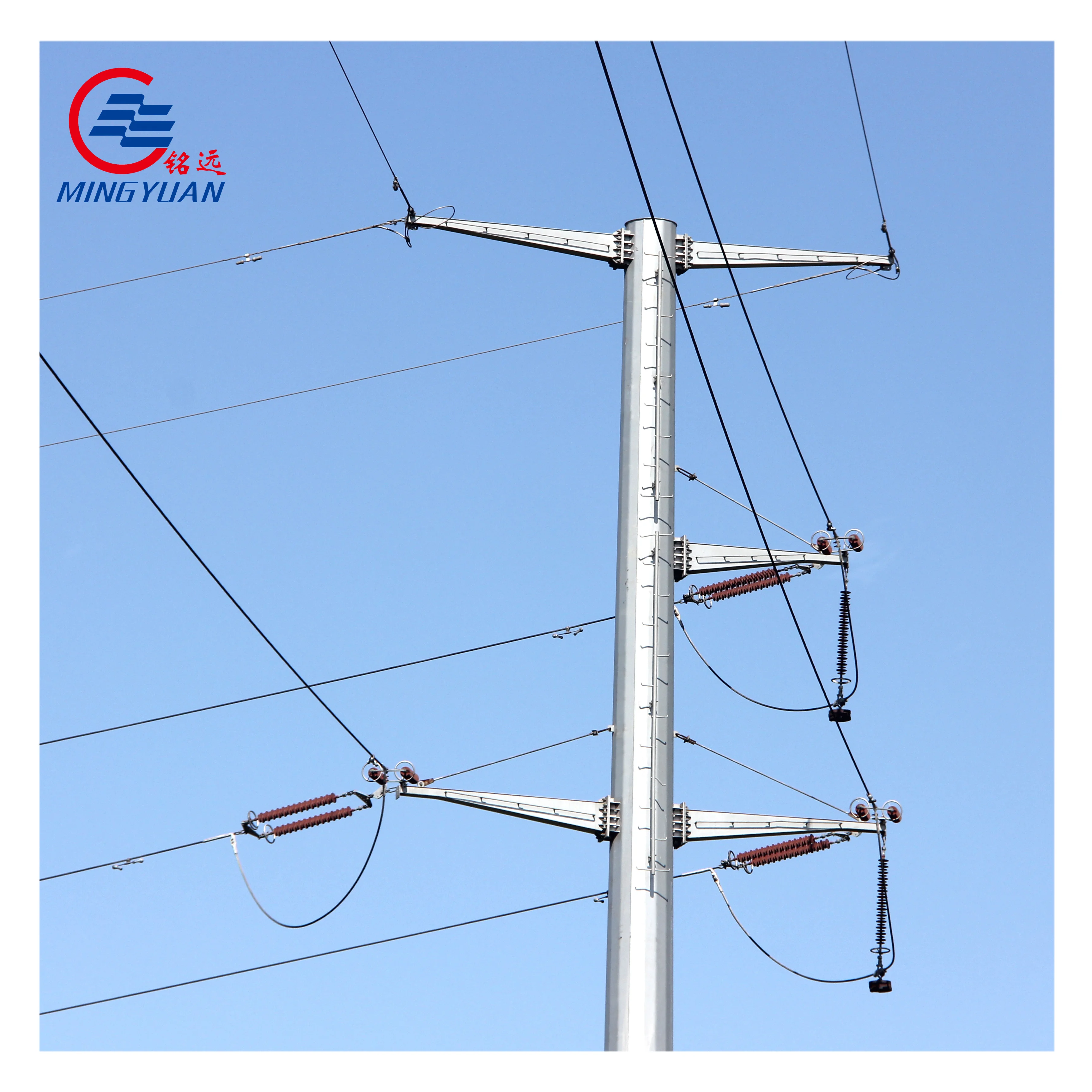 Design Electric Overhead Transmission Electrical Power Pole for Transmission Line