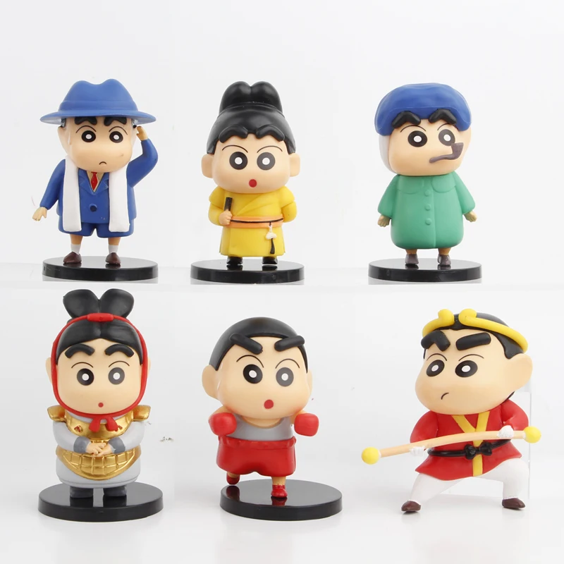 High Quality Crayon Shin Chan COS Costume Van Gogh Goku Cartoon Figurine Figurine Desktop Cake Decoration for Kids