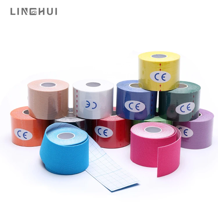 Linghui OEM лента хлопковая эластичная спортивная водонепроницаемая Спортивная кинезиологическая
