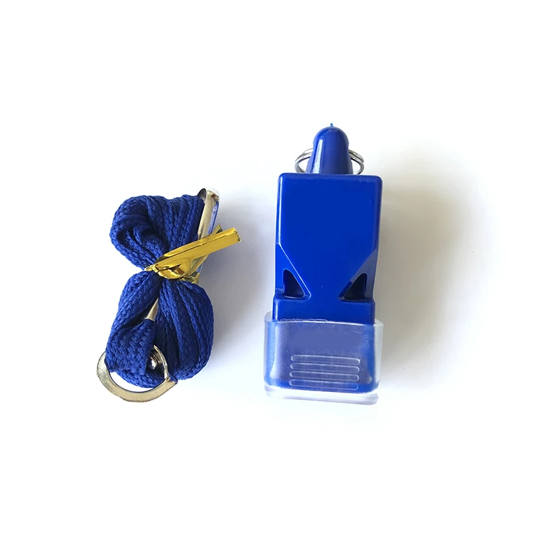 Cheap Traffic Command Soccer Referee Sports Plastic Whistles Classic Fox Mouth Teeth Grip Whistle With Lanyard