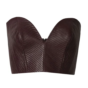 2020 latest match ladies sexy tube top leather corset waistcoat fashion high-end