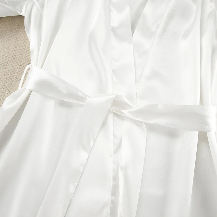 2026 Satin Comfortable Feather Pajamas Women's Autumn Thin Set Cross-border Nightgown Homewear with Braces Set — detail