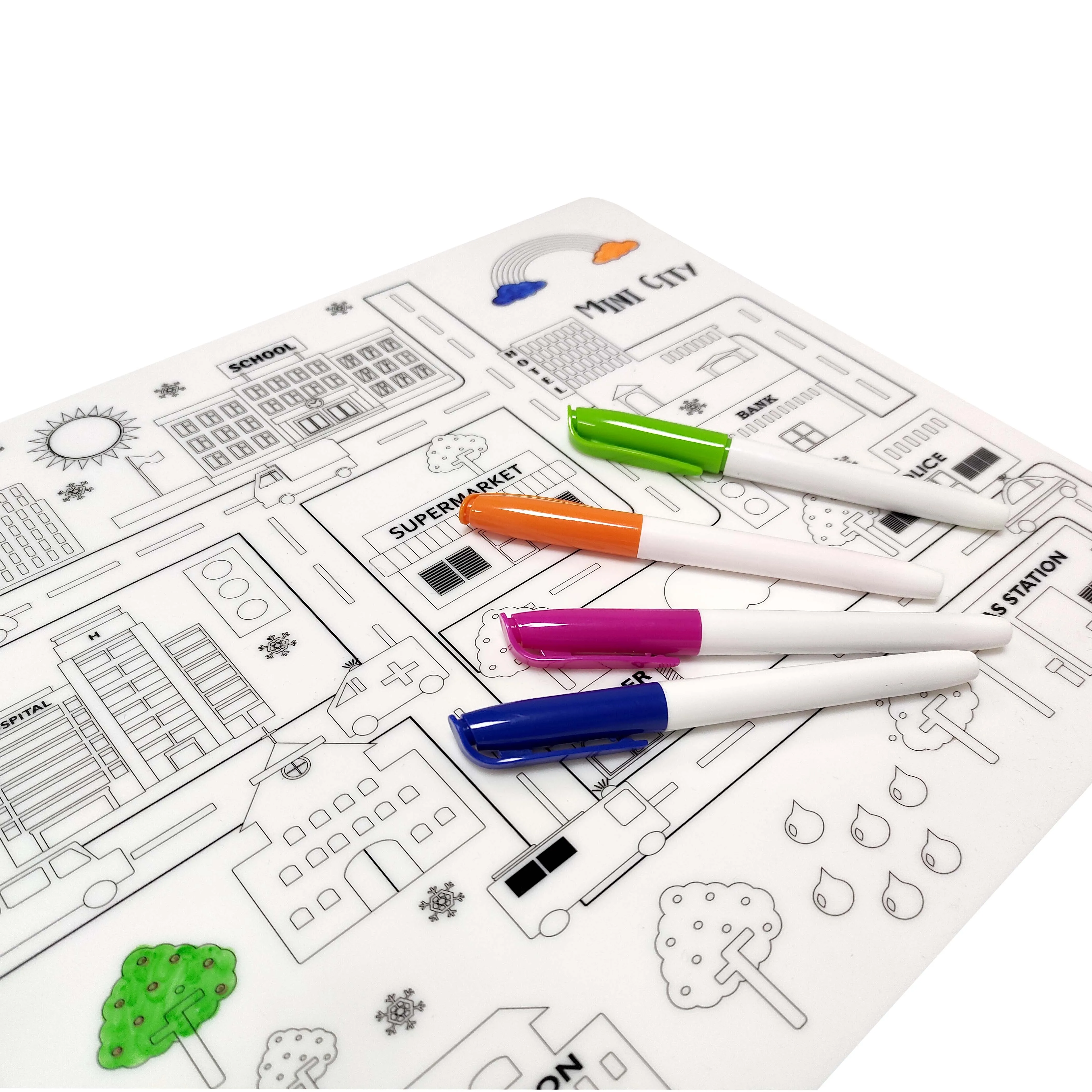 Silicone Kids Drawing Mat Coloring Doodle Fun Pad FDA Silicone Table ...