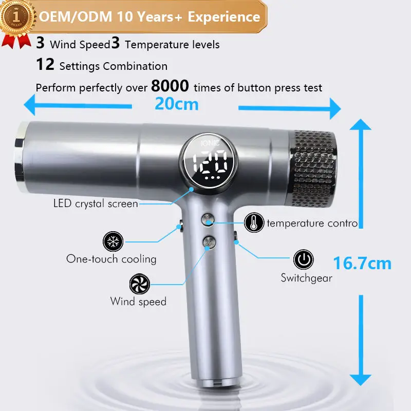 Revlon Infrared Hair Dryer Professional Salon Negative Ionic Blow Dryers  for Fast Drying, Pro Ion Quiet LCD Screen Hair Dryer