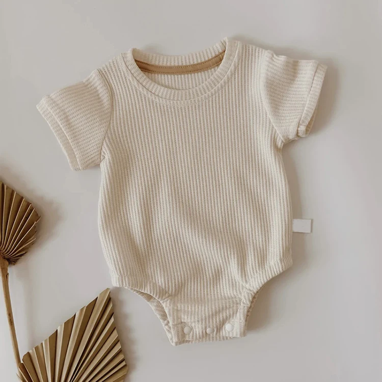 Organic Bamboo Waffle Baby Bodysuit Eco Friendly Baby Bodysuit Romper