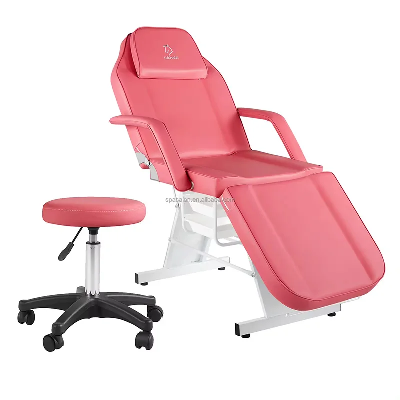 Professional Manual Height-adjustable Leg and Head Massage Bed With Customizable Colors and Two Storage Compartments