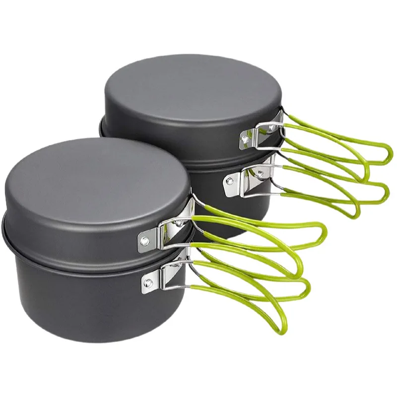 Hiking Outdoor Cooking Set Portable Lightweight 2-3 Person Aluminium ...