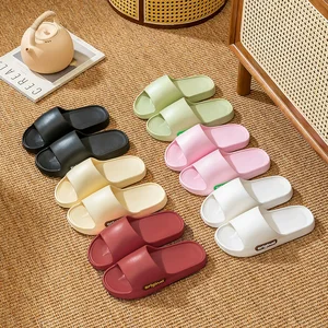 Couple's Comfortable Summer Open-Toe EVA Rubber for Slippers Waterproof Anti-Slip Design with Stylish Candy Color Trendy Feature