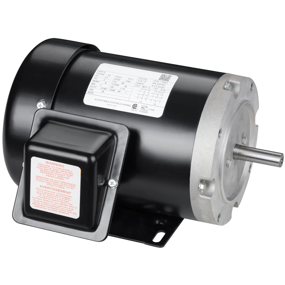 184T Frame General NEMA Motor Rolled Steel 3500 RPM 208-230V 5HP ODP Motor