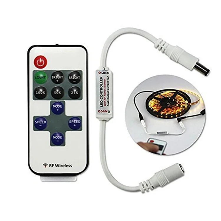 11 Keys RF Wireless Single Color Led Strip Dimmer Remote Controller for SMD 5050 2835 3014 5630 LED Strip Light