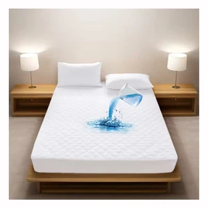 Microfibre Hypoallergenic Thick Twin XI Quilted Fitted Medical Bed Mattress Protector Cover With Skirt Waterproof Bed Protector