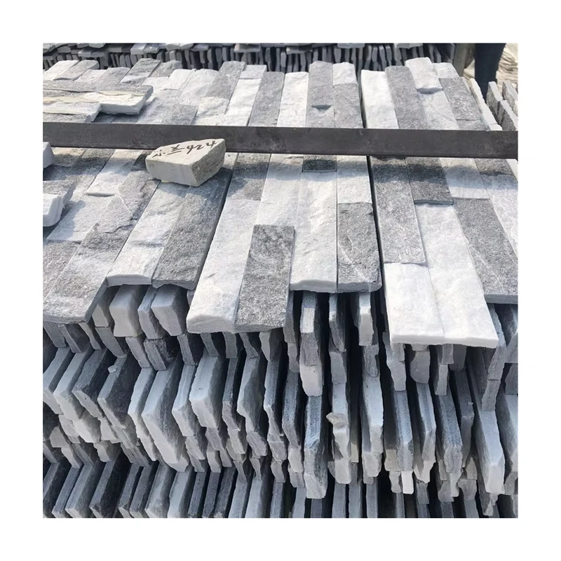 Alaska Gray Quartzite Decorative Stacked Stone Exterior Wall Panels Natural Polished Marble Tile for Outdoor Use Villas Cladding