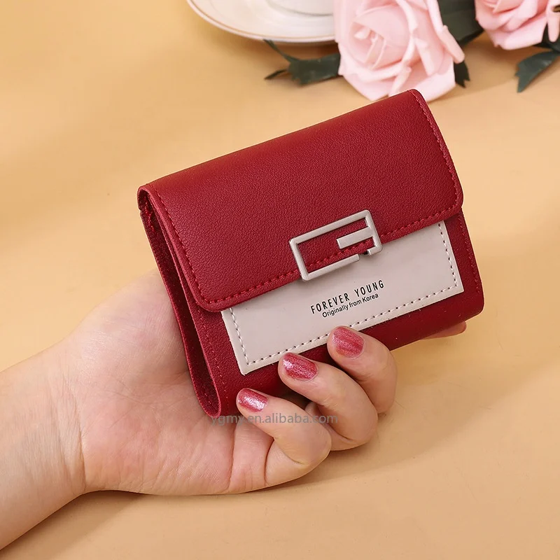 2022 Leather Women Wallet Hasp Small and Slim Coin Pocket Purse Women  Wallets Cards Holders Luxury Brand Wallets Designer Purse