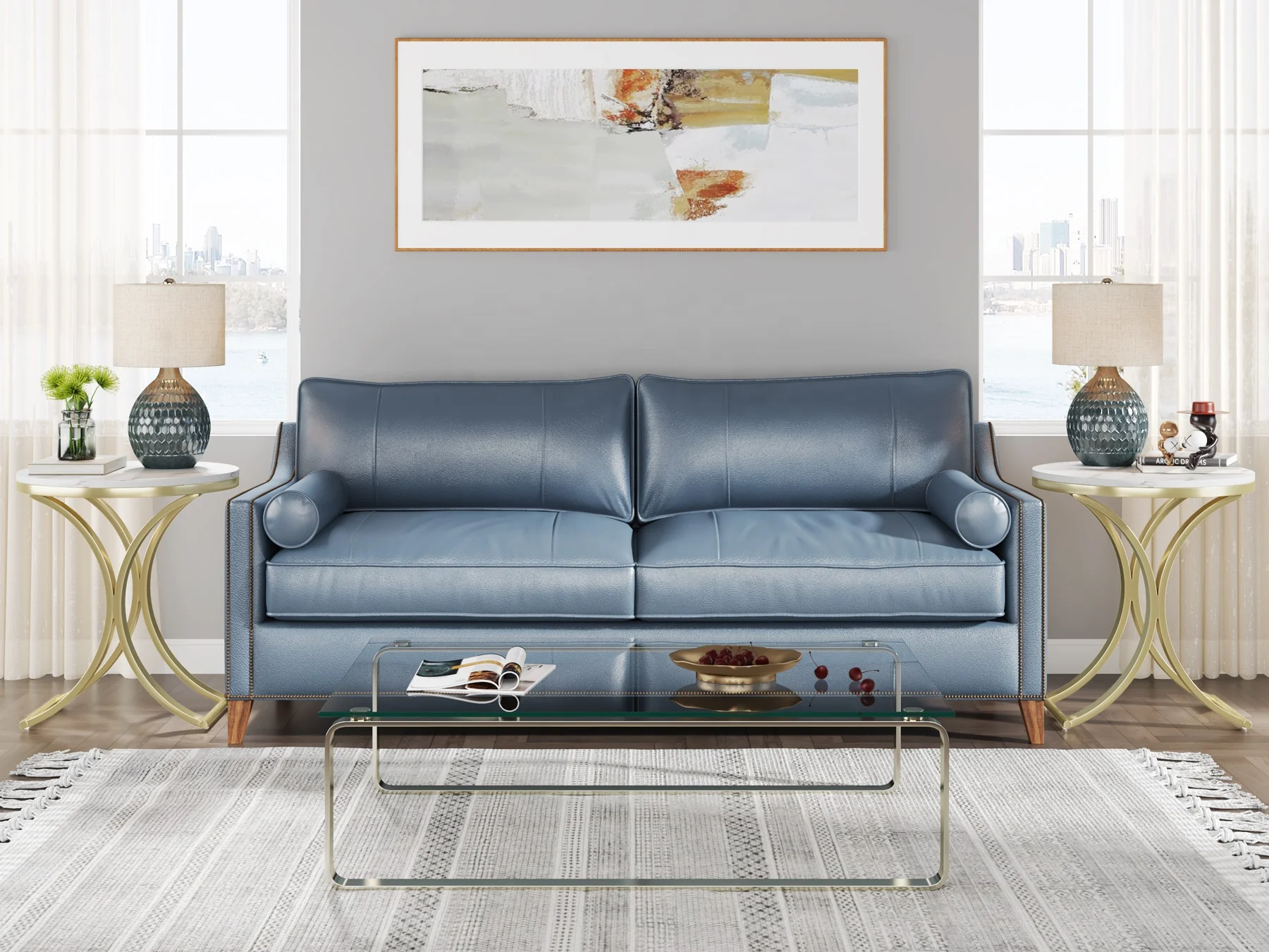 Tribesigns Tavolino Rotondo Moderno Bianco E Oro - 2 Ripiani Marmo Artificiale 47.5x55 Cm | Tavolino Da Caffè Per Soggiorno - Foto 11