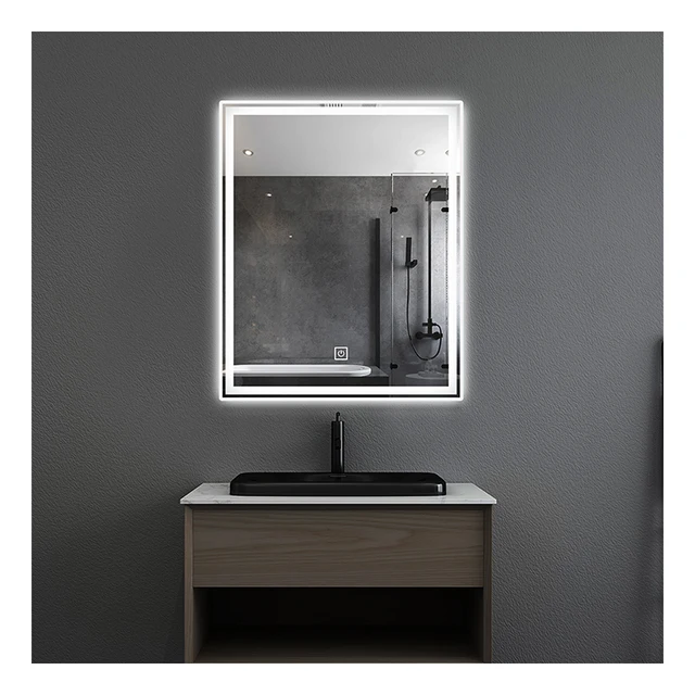 HIXEN 18-5 LED bathroom mirror with anti-fog memory function, rectangular bathroom vanity mirror