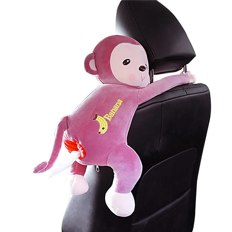 Creative Monkey Tissue Box Cartoon Cute Car Supplies Tissue Pumping Hanging  Auto Seat Back Pumping Box - China Tissue Box Baby and Plush Toys price
