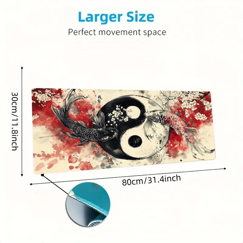 Yin-Yang Diagram Traditional Chinese Painting PC Gaming Mouse Pads Gamer Mats Teclado Er aperçu 5