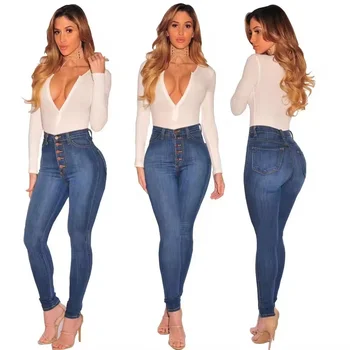 Wholesale new summer tight height stretch hip lift jeans pencil pants women jeans pants