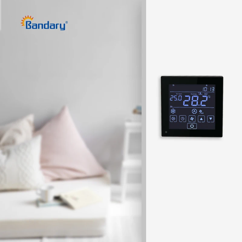 Factory price Bandary  FC265 -5DO  24V white color  FCU Touch Screen Programmable  Modbus Thermostat custom