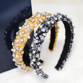 Bandeau Décoratif Femme Avec Perles Et Cristaux - Taille Unique Élastique | Pour Soirée, Mariage, Festival | Accessoire Coiffure Élégant