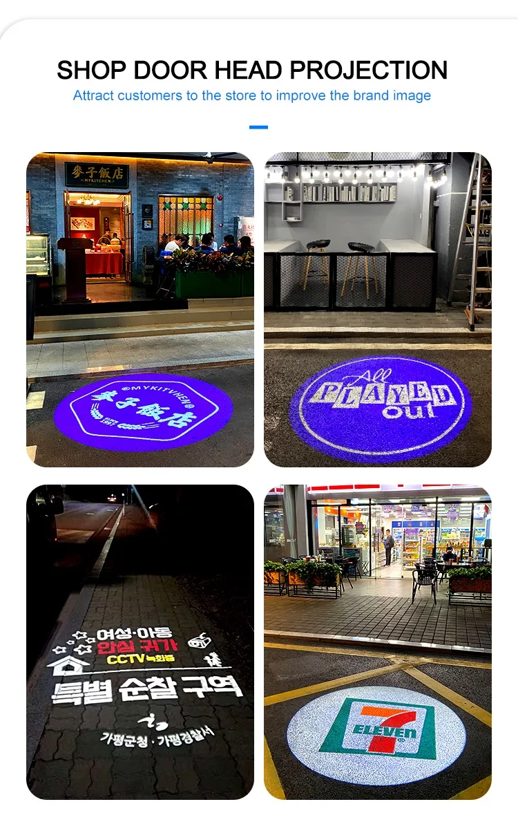 Custom 80W LED Light Logo Projector Waterproof Aluminum Door Head Gobo Projector for Outdoor Advertising IP65/67 Rated